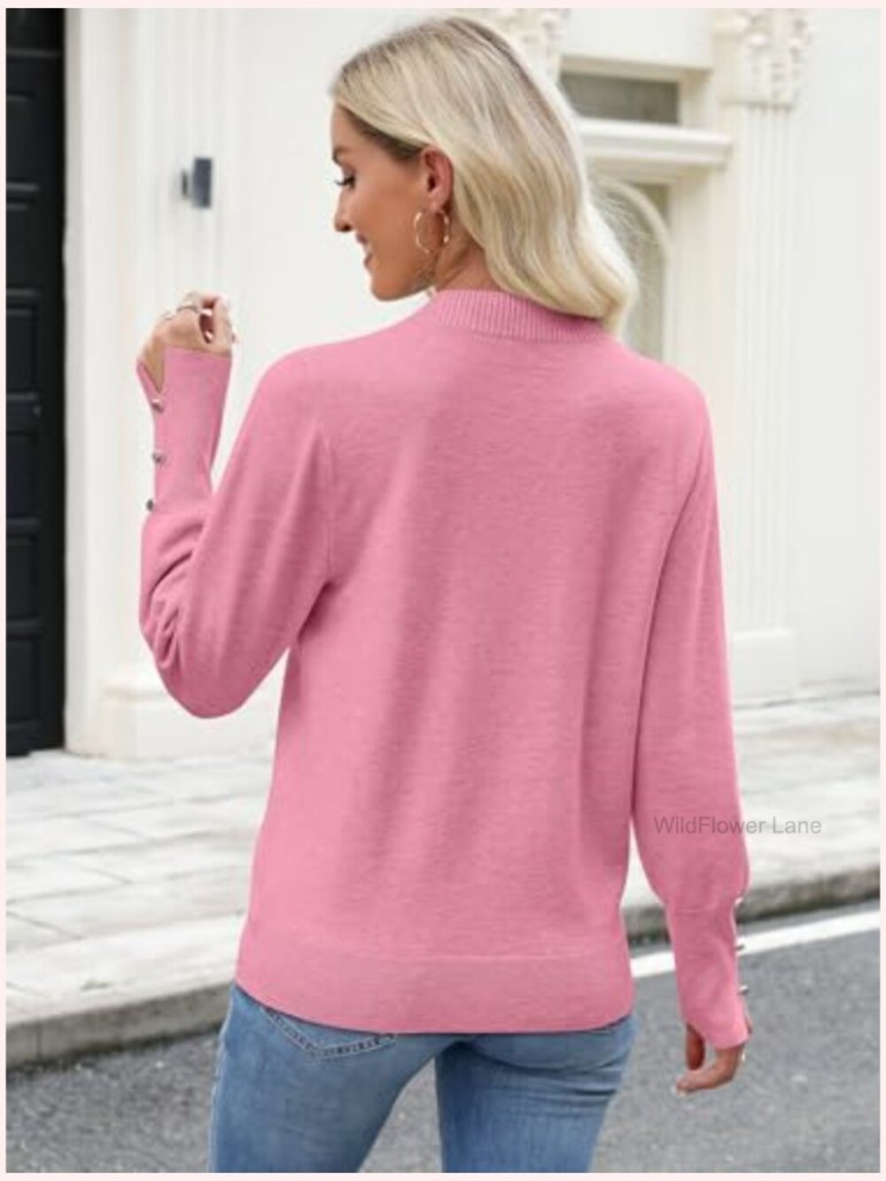 Long Sleeve V Neck Knit Pullover Sweater for Women Business Casual - Picture 6 of 7